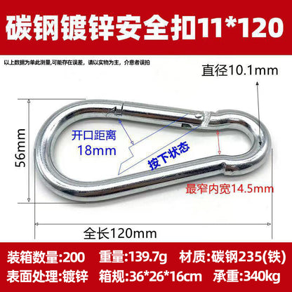 Vital™ Heavy-Duty Stainless Steel Spring Safety Carabiner & Climbing Snap Hook