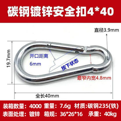 Vital™ Heavy-Duty Stainless Steel Spring Safety Carabiner & Climbing Snap Hook
