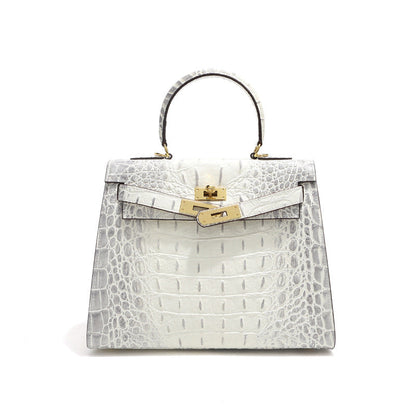 VitaBella™ Royale – 28 cm Tasche aus echtem Leder mit Krokodilprägung – Ansicht 12