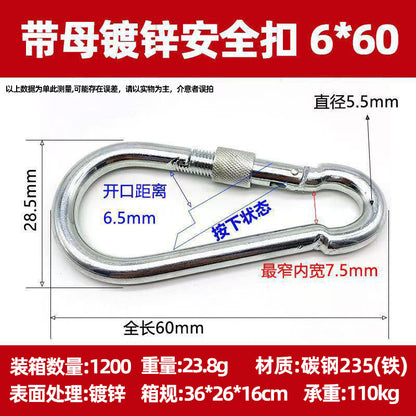 Vital™ Heavy-Duty Stainless Steel Spring Safety Carabiner & Climbing Snap Hook