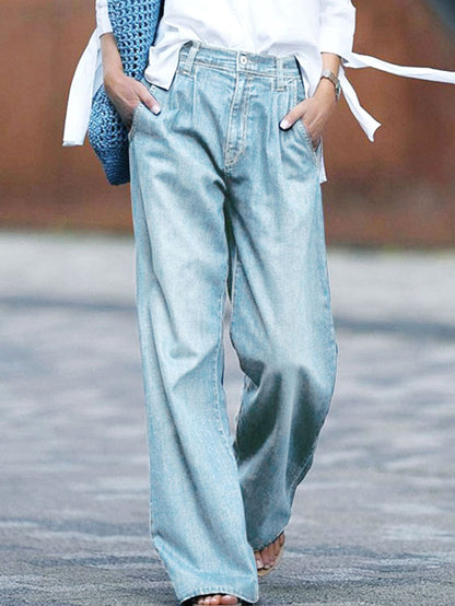 VitaCare™ Silhouette High-Waist Wide-Leg Denim Trousers