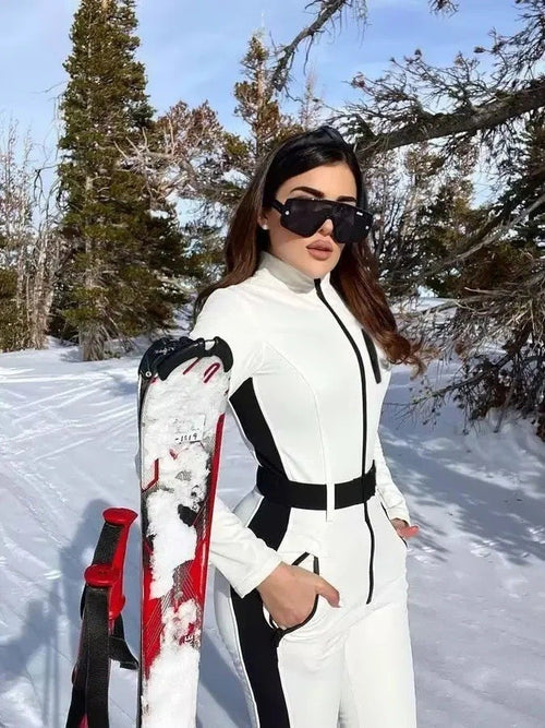 European and American Women's Clothing 2025 Spring New Ski Jumpsuit Series Waterproof and Warm Suit for Women with a Light Luxury and High-End Feel