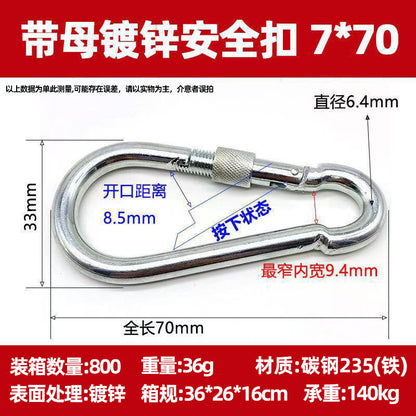 Vital™ Heavy-Duty Stainless Steel Spring Safety Carabiner & Climbing Snap Hook