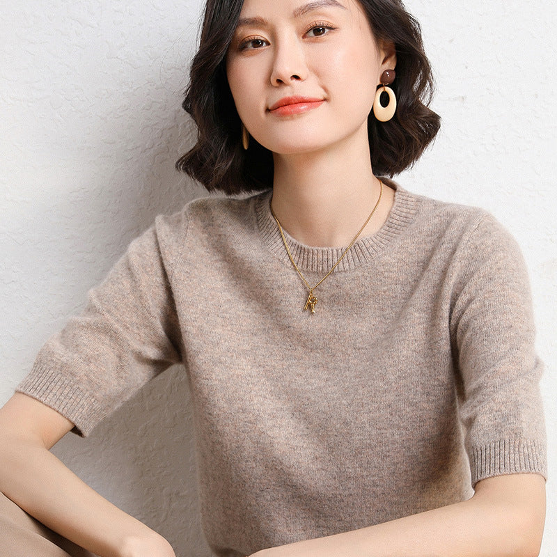 VitaCare™ SilkyRibbon Short-Sleeve Knit Pullover