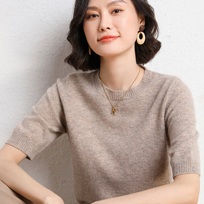 VitaCare™ SilkyRibbon Short-Sleeve Knit Pullover