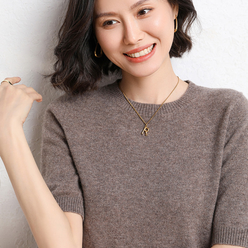 VitaCare™ SilkyRibbon Short-Sleeve Knit Pullover