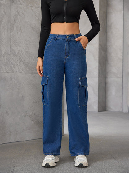 VitaCare™ StreetVibe High-Waist Loose Washed Denim Pants