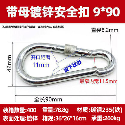 Vital™ Heavy-Duty Stainless Steel Spring Safety Carabiner & Climbing Snap Hook