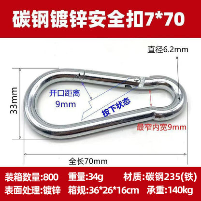 Vital™ Heavy-Duty Stainless Steel Spring Safety Carabiner & Climbing Snap Hook