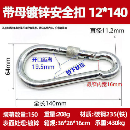 Vital™ Heavy-Duty Stainless Steel Spring Safety Carabiner & Climbing Snap Hook