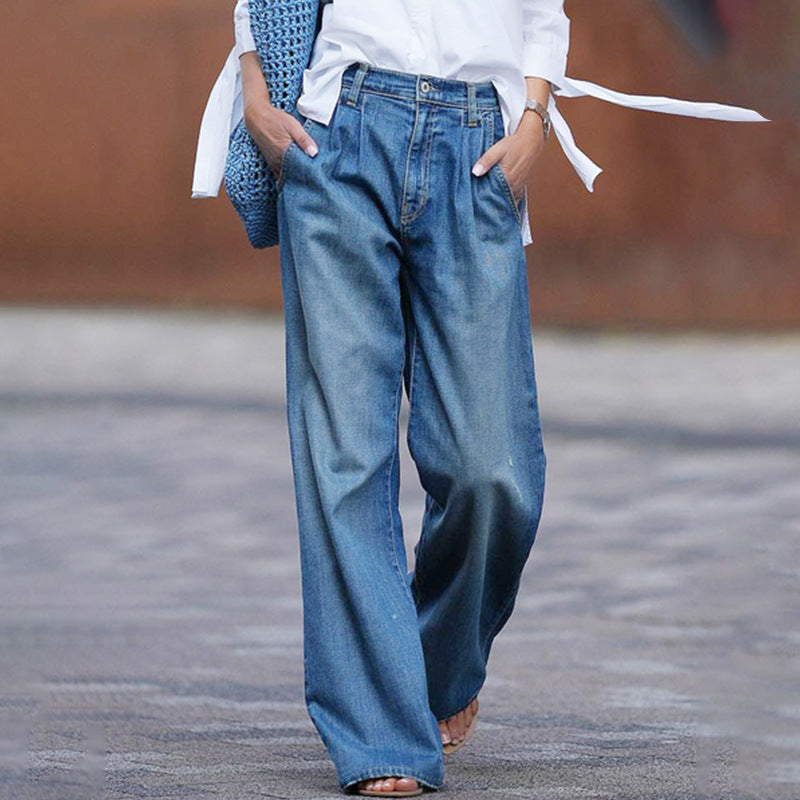 VitaCare™ Silhouette High-Waist Wide-Leg Denim Trousers