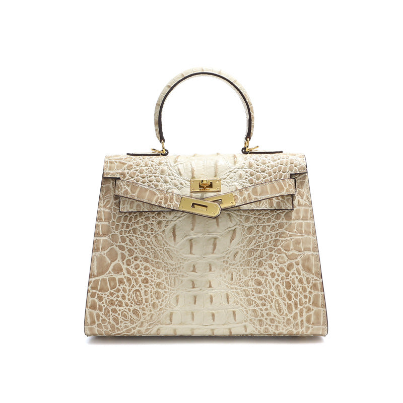 VitaBella™ Royale – 28 cm Tasche aus echtem Leder mit Krokodilprägung – Ansicht 13