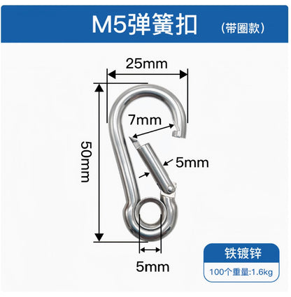 Vital™ Heavy-Duty Stainless Steel Spring Safety Carabiner & Climbing Snap Hook