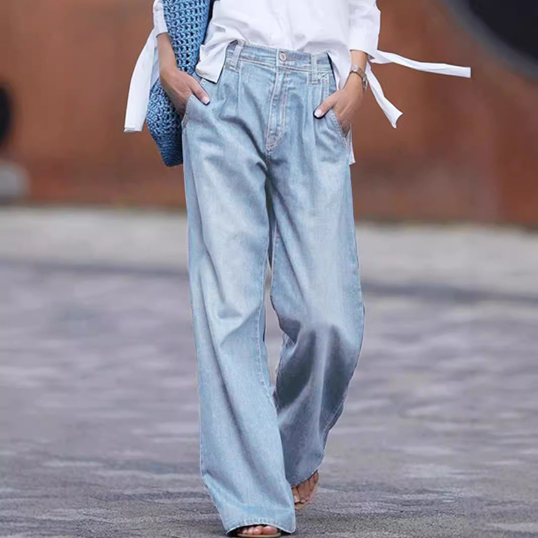 VitaCare™ Silhouette High-Waist Wide-Leg Denim Trousers