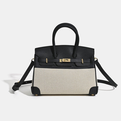VitaBella™ Portofino – Tasche aus echtem Togo-Leder und Platin-Canvas – Ansicht 12