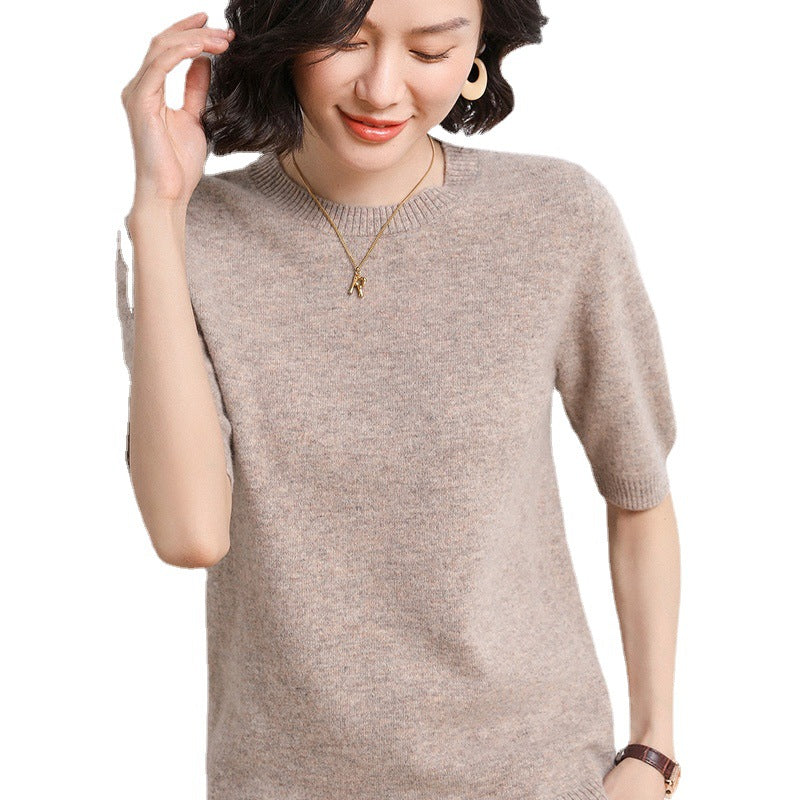 VitaCare™ SilkyRibbon Short-Sleeve Knit Pullover