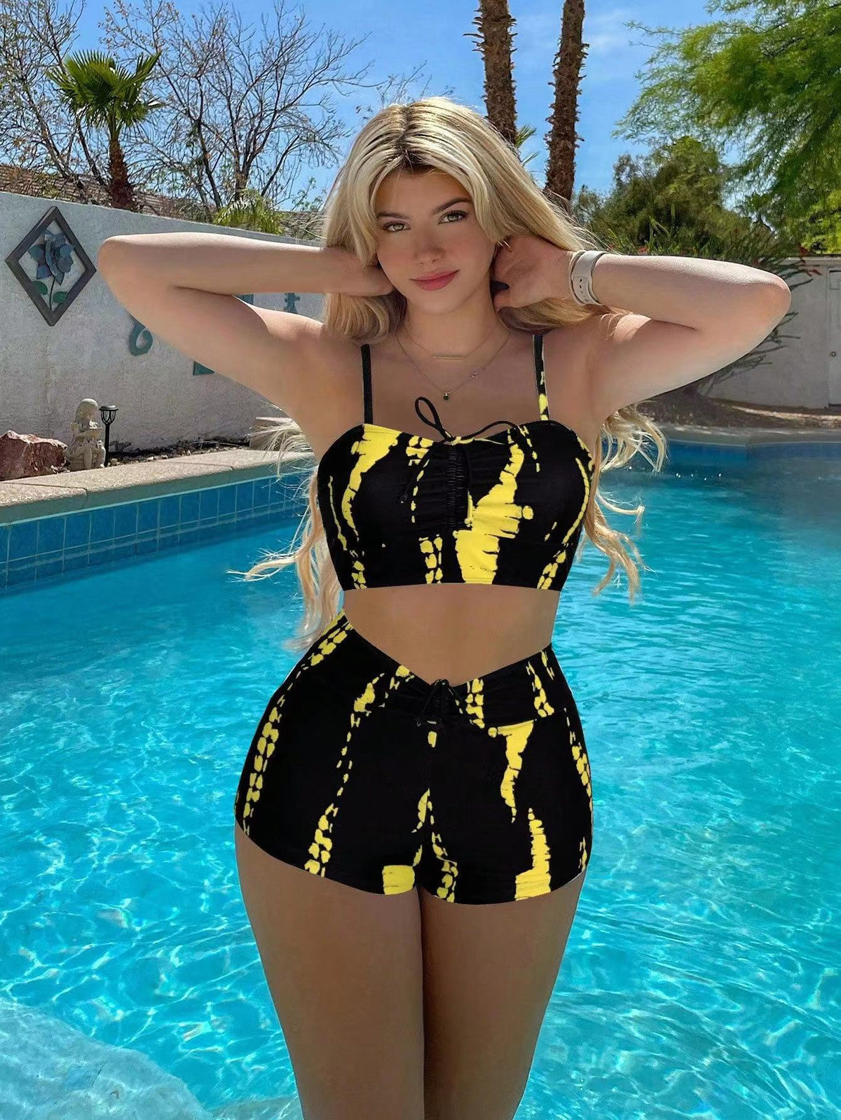 Vital™ High-Waist Cross-Design Two-Piece Bikini | Sexy Cross-Border Split Swimsuit