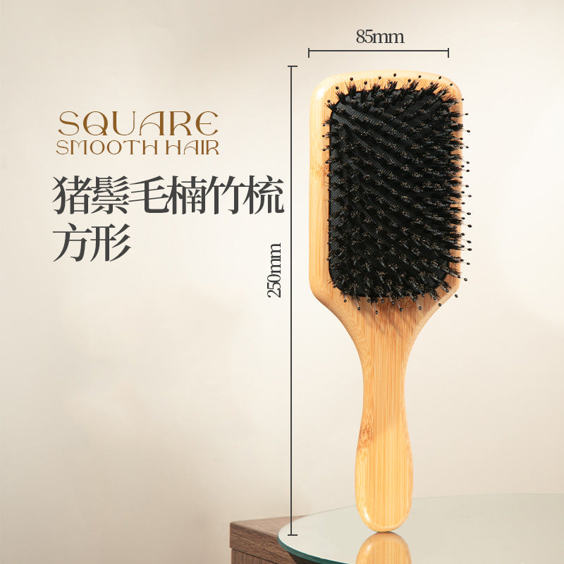 Natural and Authentic Boar Bristle Air Cushion Comb Air Bag Massage Comb Scalp Meridian Fluffy Bamboo Comb Beech Wood Comb Wholesale – Ansicht 11