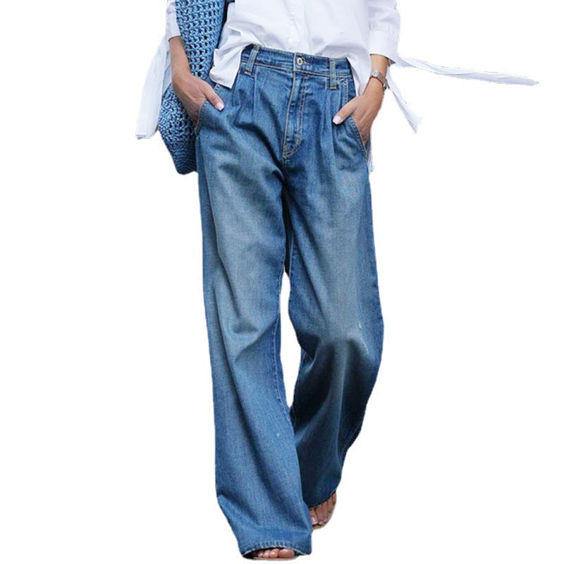 VitaCare™ Silhouette High-Waist Wide-Leg Denim Trousers