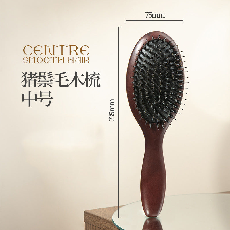 Natural and Authentic Boar Bristle Air Cushion Comb Air Bag Massage Comb Scalp Meridian Fluffy Bamboo Comb Beech Wood Comb Wholesale – Ansicht 9