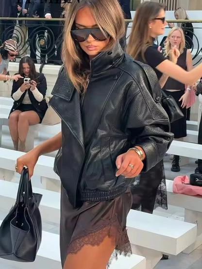 VitaCare™ UrbanEdge Oversized Faux Leather Jacket