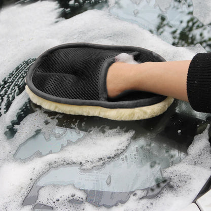Vital™ Plush Wool Soft Car Wash Mitt & Cleaning Glove | Scratch-Free Auto Detailing