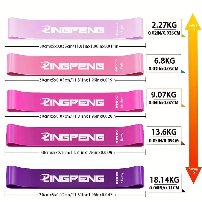 VitaLINGPENG 5-Piece Latex Loop Resistance Bands Set