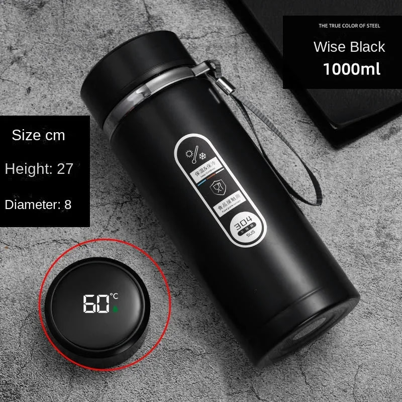 Thermosflasche aus Edelstahl mit LED-Temperaturanzeige 1 l – Ansicht 11