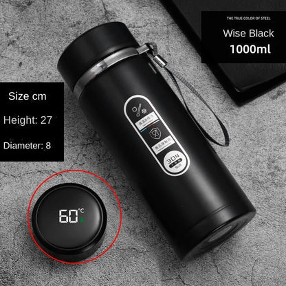 Thermosflasche aus Edelstahl mit LED-Temperaturanzeige 1 l – Ansicht 11