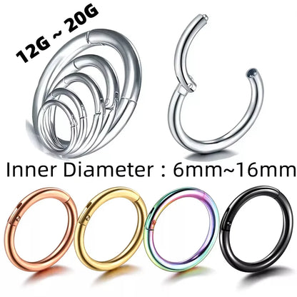 Vital™ Surgical Steel Hinged Segment Nose Hoop & Septum Clicker
