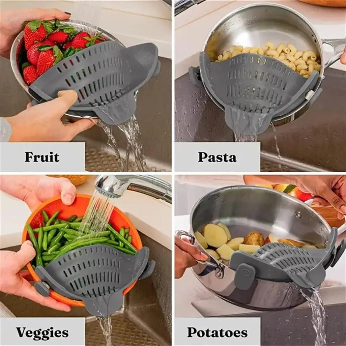ChefClip™ Universal Silicone Strainer