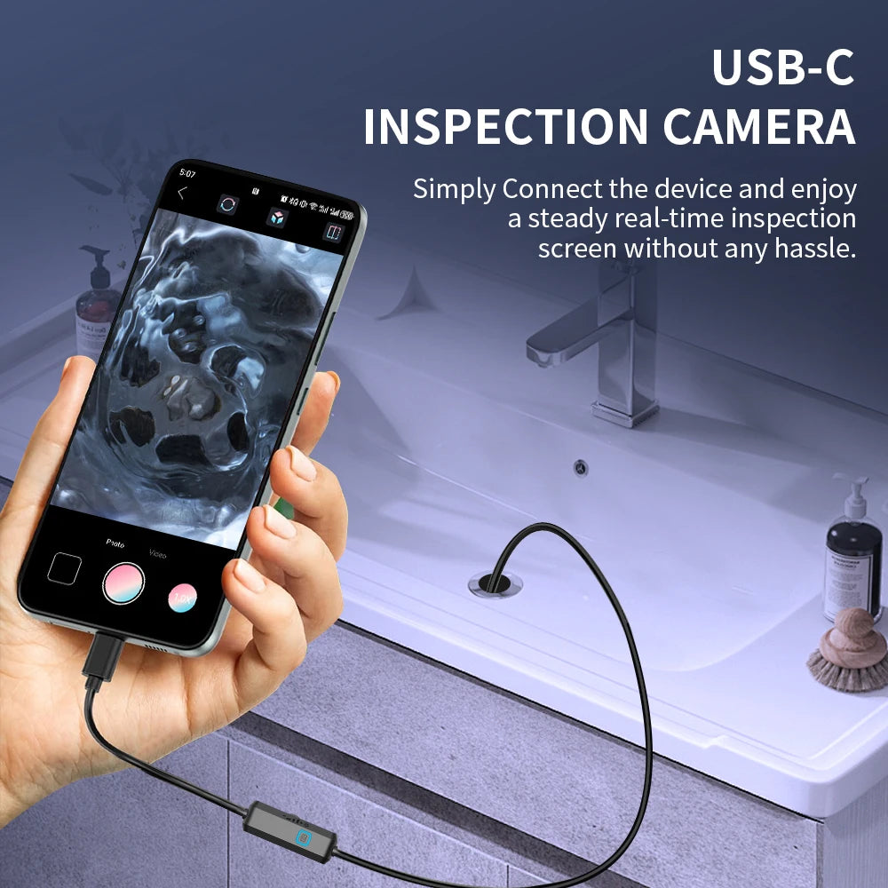 VitaHome™ VisionPro 7mm Waterproof USB-C Endoscope & Borescope Camera