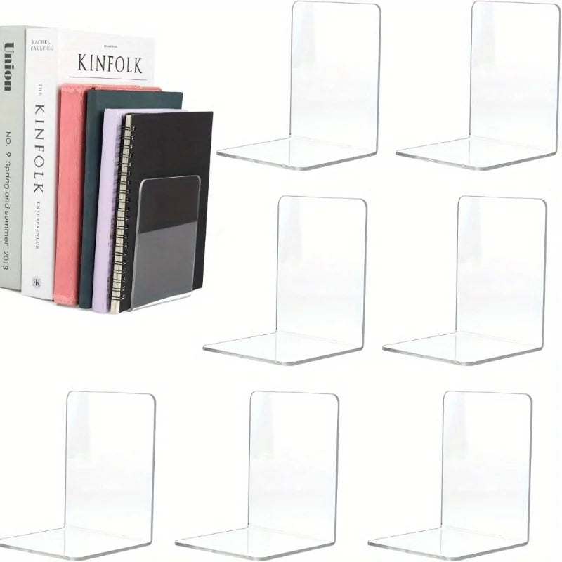 Buchstützen aus Acryl transparent im Set