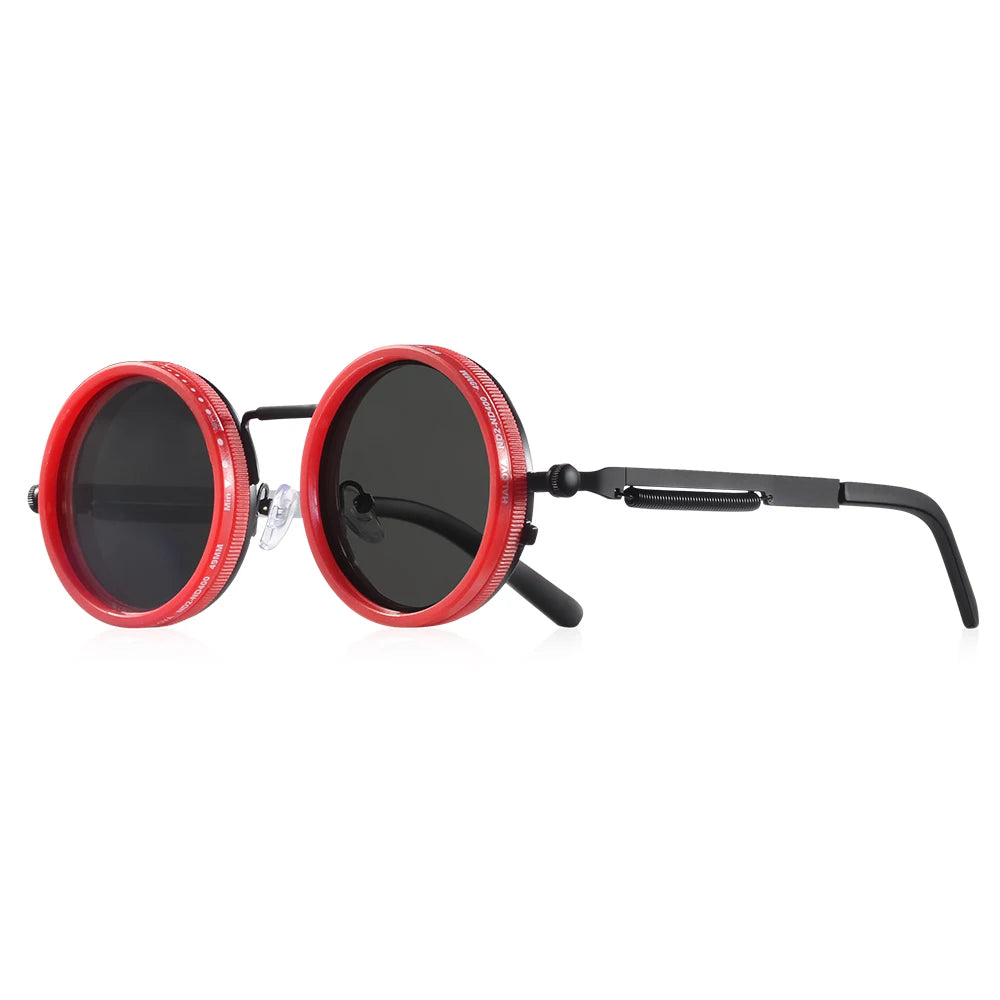 Vita Retro Punk Adjustable Polarized Round Sunglasses