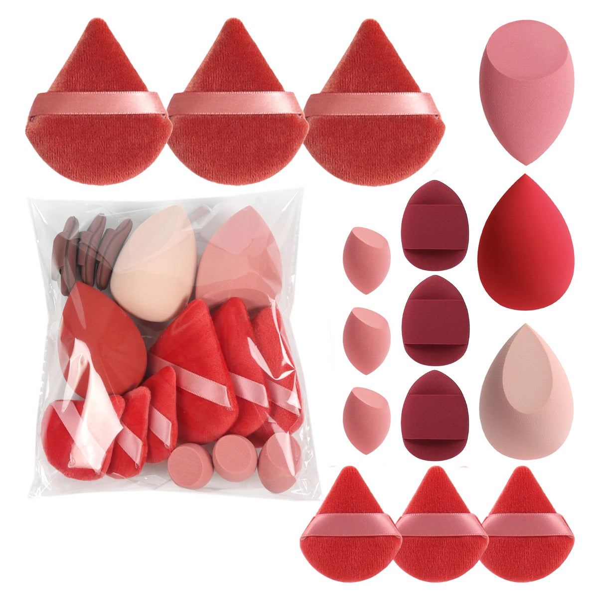Vita 15-Piece Professional Makeup Sponge & Powder Puff Combo