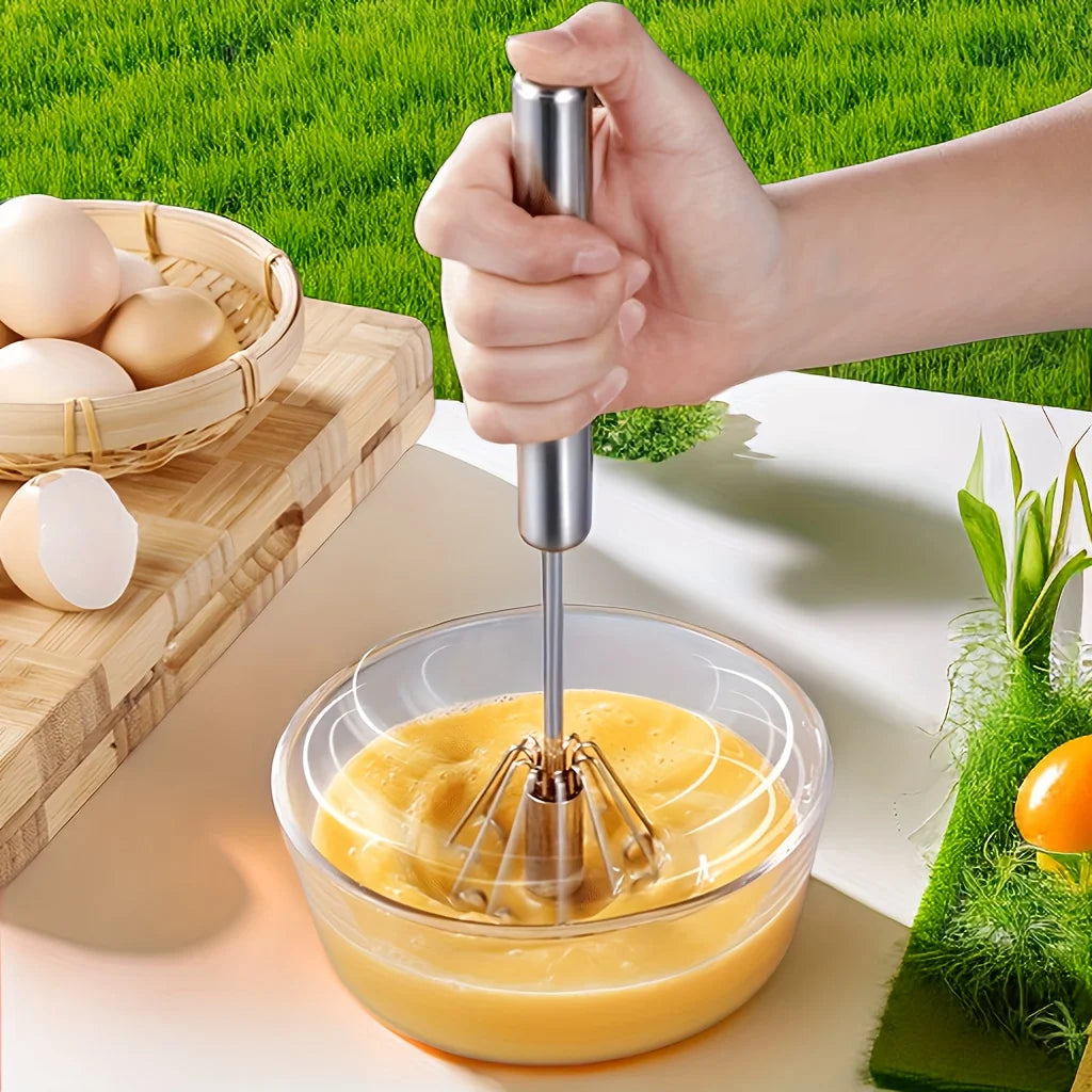 VitaHome™ WhirlWhip Semi-Automatic Stainless Steel Push Whisk