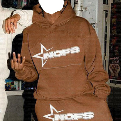 Vital™ StreetCore Oversized Letter-Embroidered Y2K Hoodie