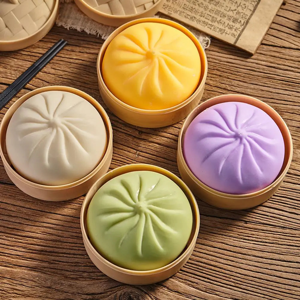 Vita Colorful Dumpling Squishy Fidget Toy with Steamer Box