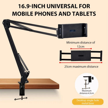 Tablet- und Handyhalter mit langem Arm aus Metall – Ansicht 2