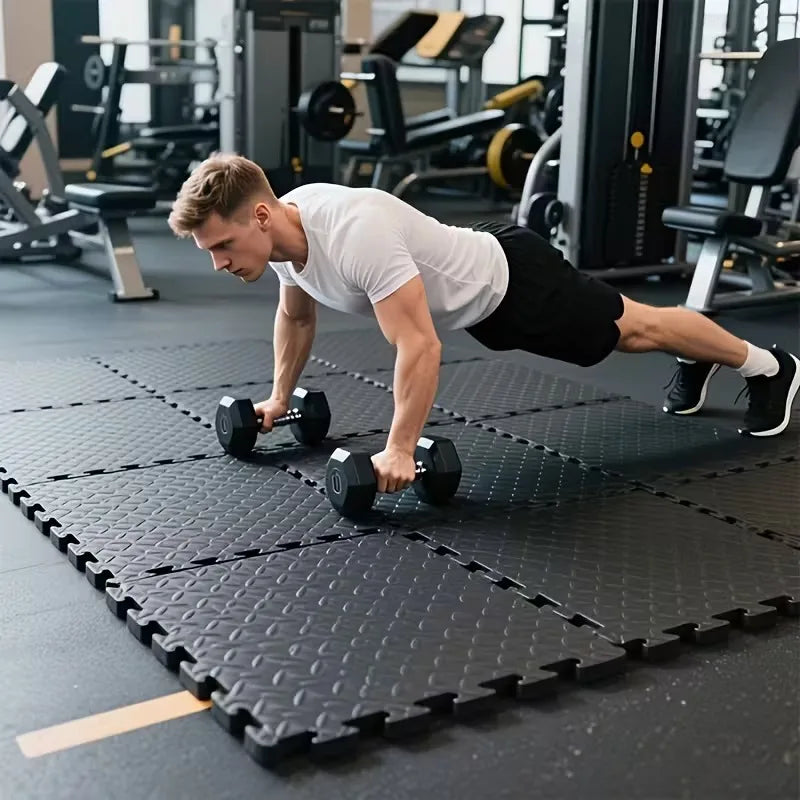 Bodenmatte für Fitness aus Steckfliesen 30 x 30 cm 16 Stück
