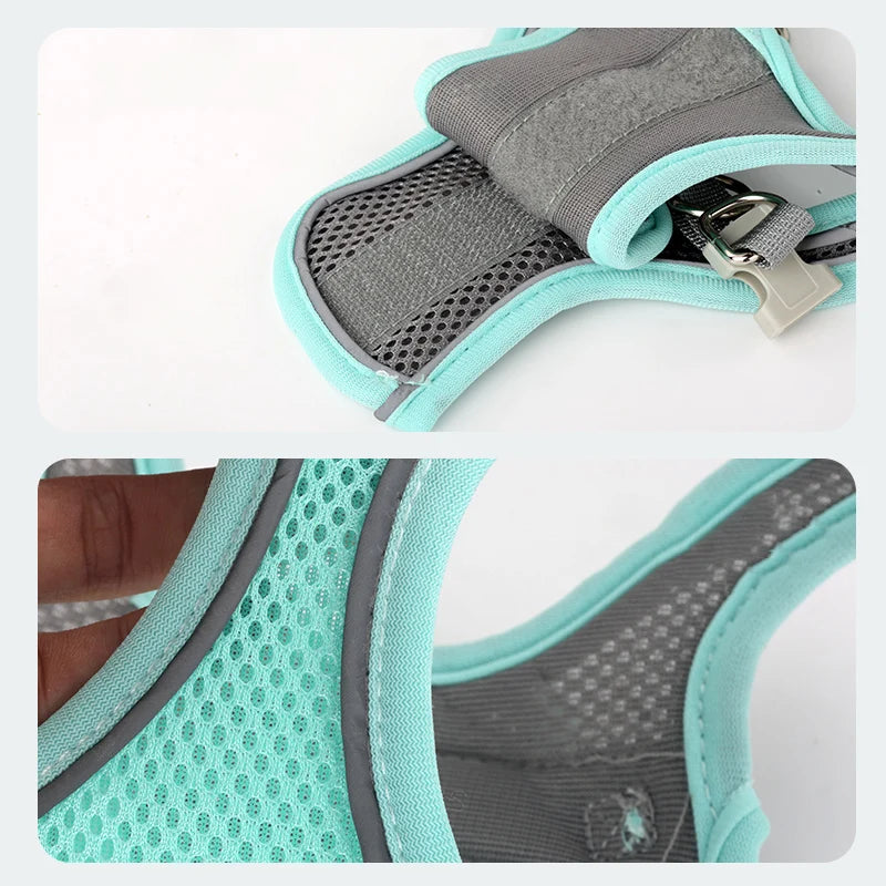 Pets Breathable Dog Vest Pectoral Girdle Backstraps Prevent Breakout Exclusive for Outdoor Use Adjustable Night Reflection – Ansicht 5