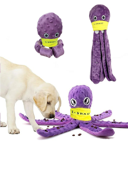 Schnüffelspielzeug für Hunde aus Plüsch Oktopus