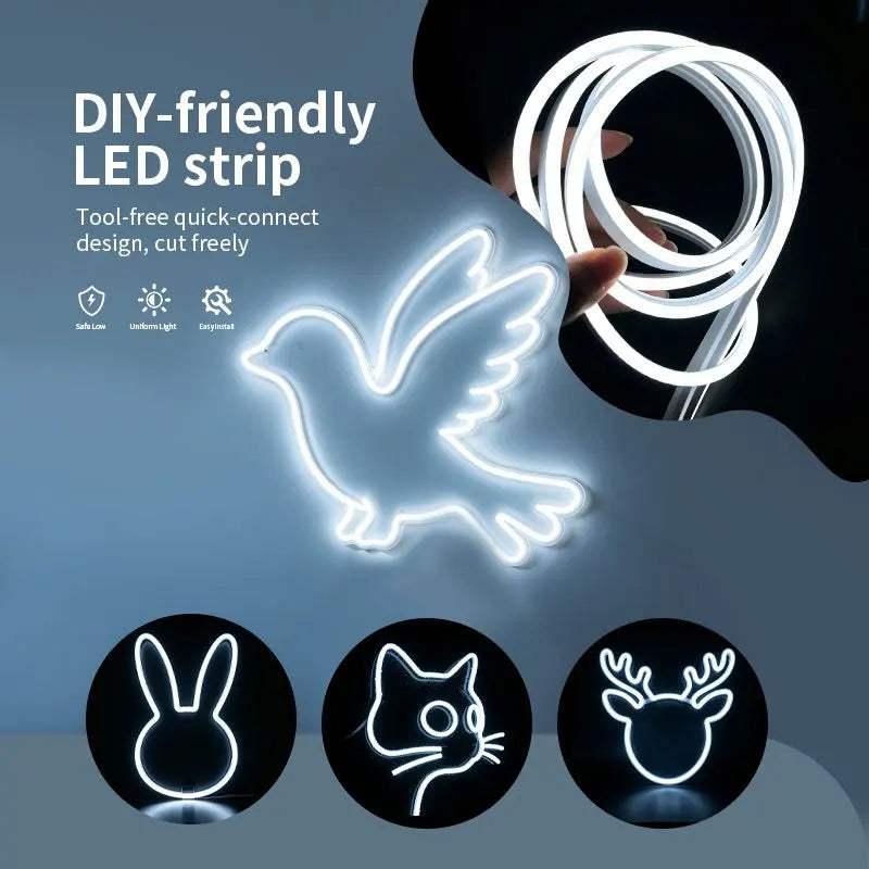 USB Touch Control Neon Light Strip Flexible Cuttable Soft Even Glow LED Neon Light For Desk Setup Home Ambient Decor Lighting – Ansicht 4