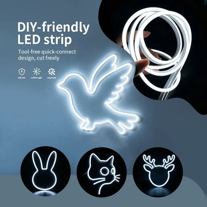 USB Touch Control Neon Light Strip Flexible Cuttable Soft Even Glow LED Neon Light For Desk Setup Home Ambient Decor Lighting – Ansicht 4
