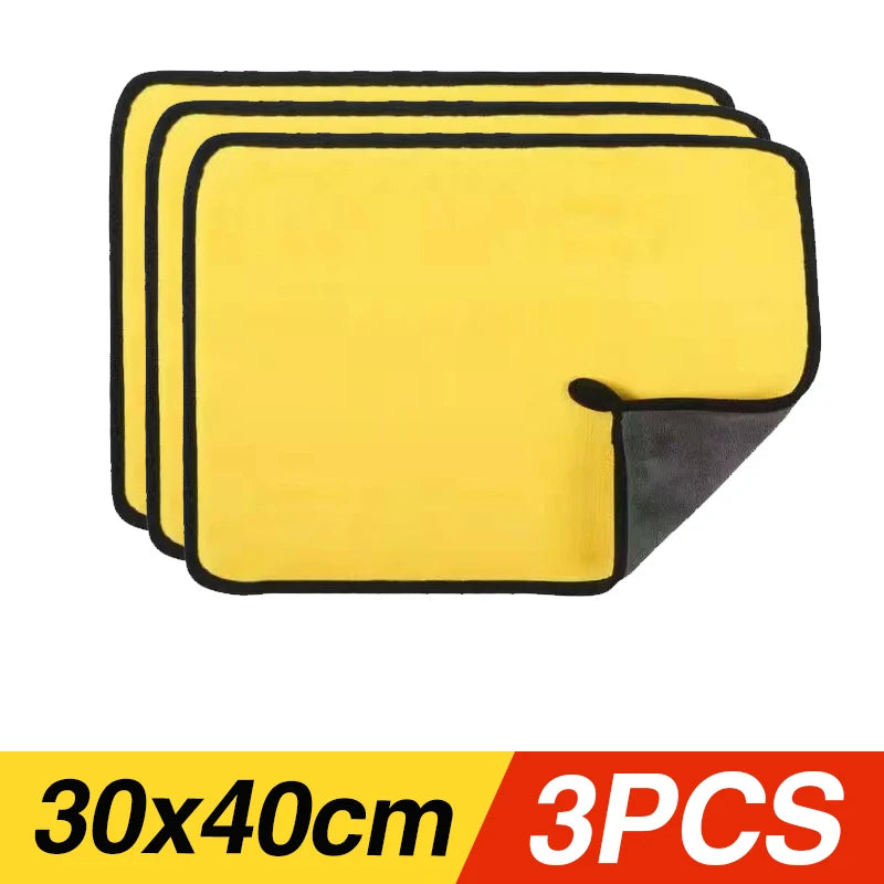 Car Wash Towels Cleaning Cloth Absorbent Dry Cloth General Purpose Microfiber Towel Thickened Yellow 30/40/60cm – Ansicht 9