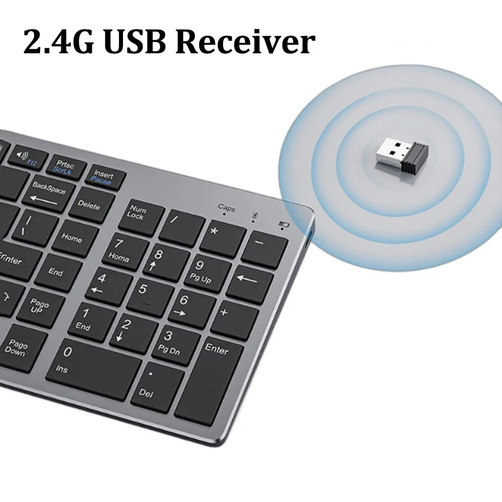 Tastatur kabellos mit Bluetooth und 2,4 GHz 102 Tasten – Ansicht 6