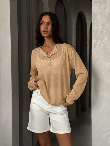 VitaCare™ SilkyKnit Basic Longsleeve Loose Bottom Top