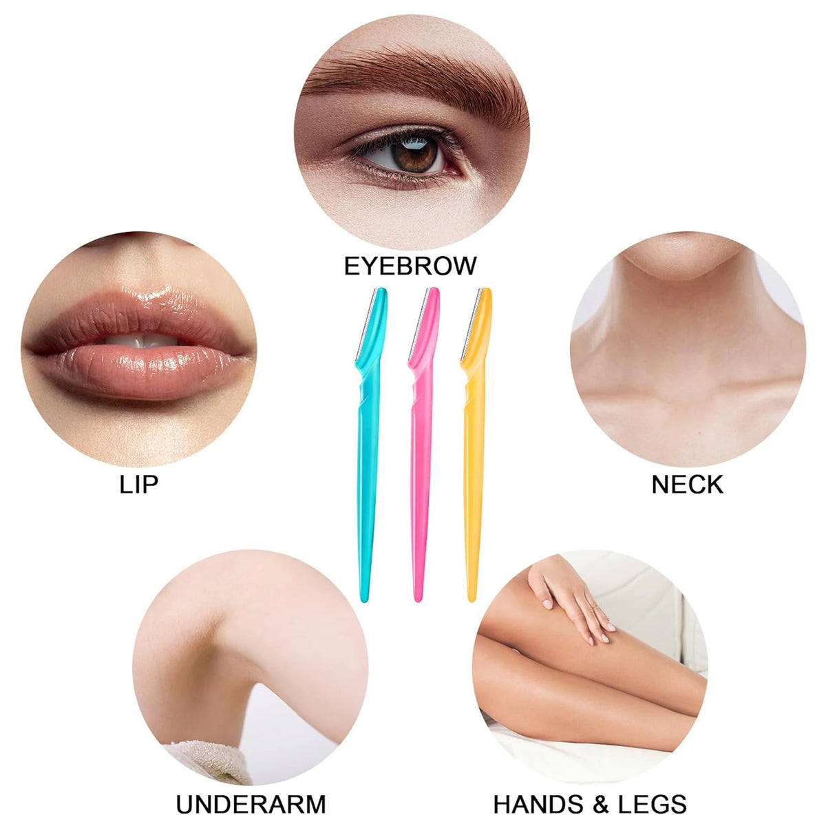 VitaCare™ DermaGlide Precision Eyebrow & Face Razors (Multipack)