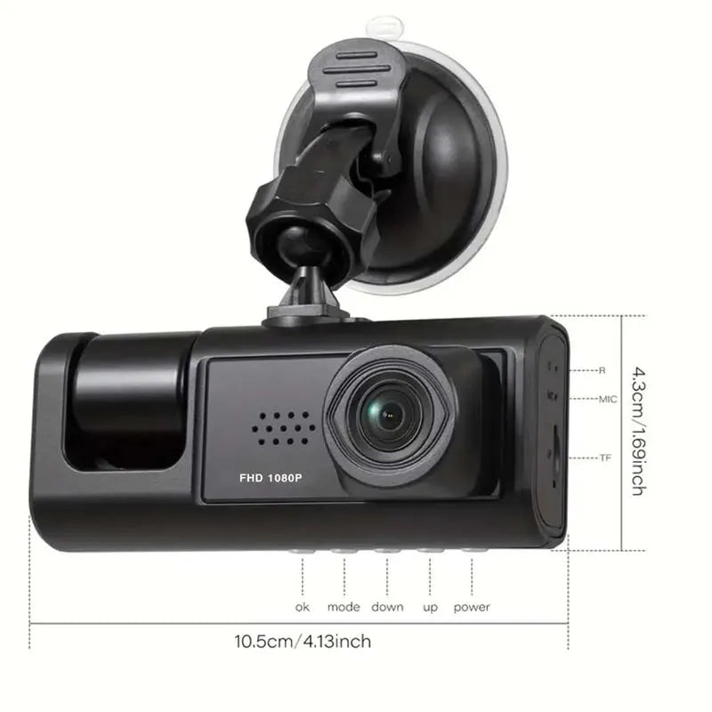 VitaCar™ DriveGuard Dual-Lens 1080P Dash Cam & Interior IR Monitor