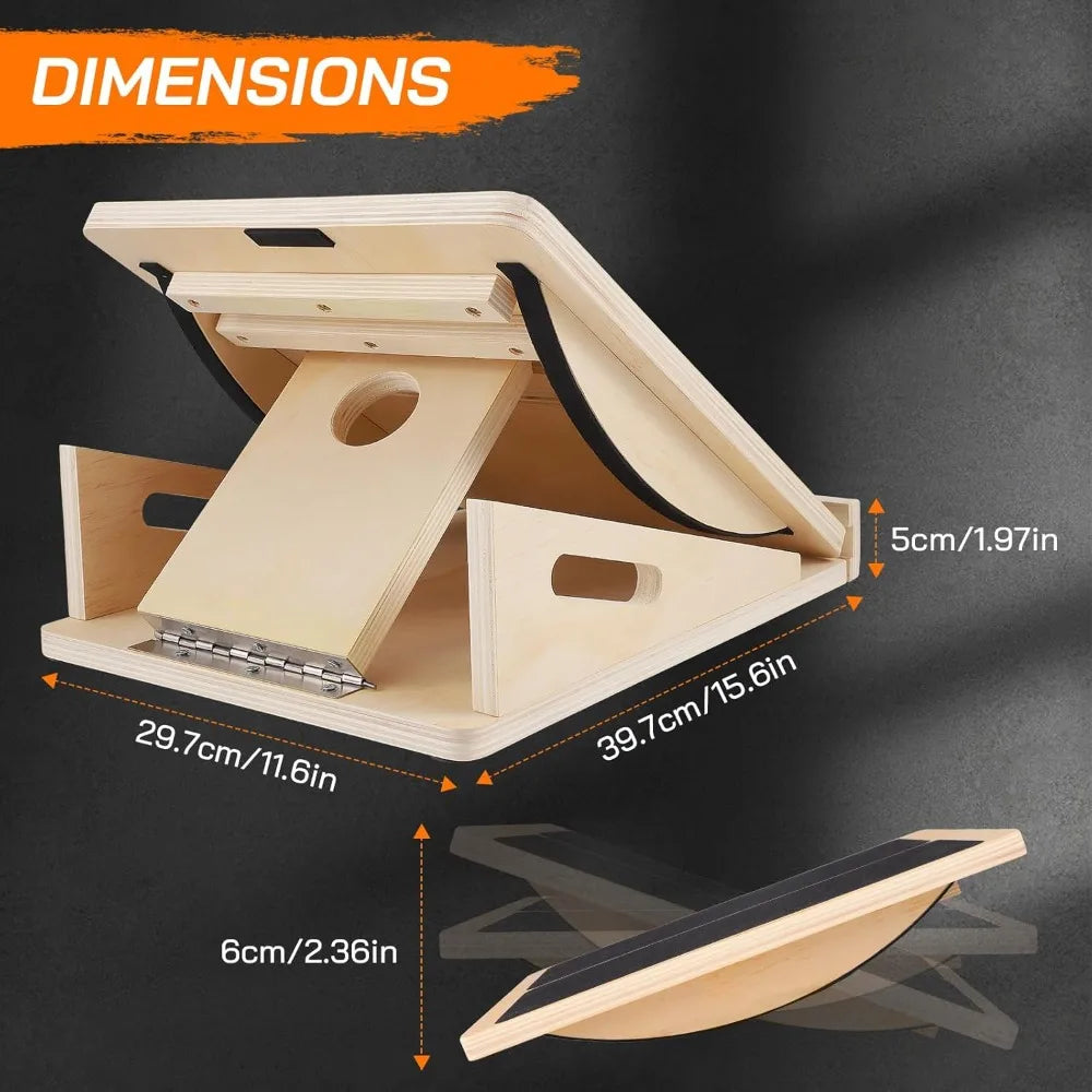 Balance-Board aus Holz 2-in-1 mit 4 Neigungsstufen – Ansicht 5